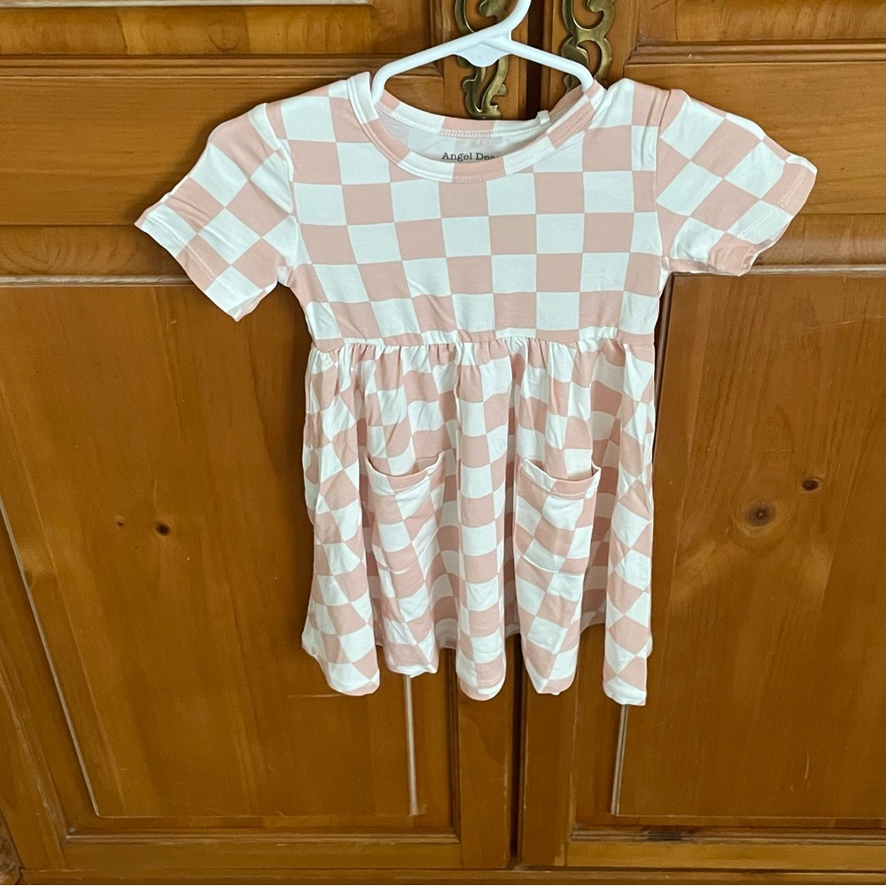 SOLD!!!! NWT Angel Dear Bamboo Pink Checker Print Dress